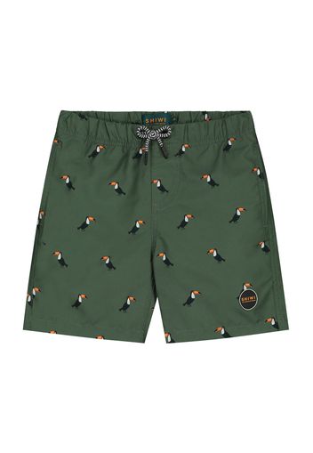 Shiwi Pantaloncini da bagno  verde scuro / nero / bianco / arancione