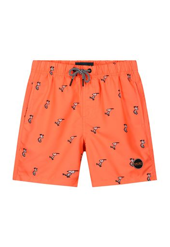 Shiwi Pantaloncini da bagno 'Snoopy Happy Skater'  arancione scuro / nero / grigio chiaro