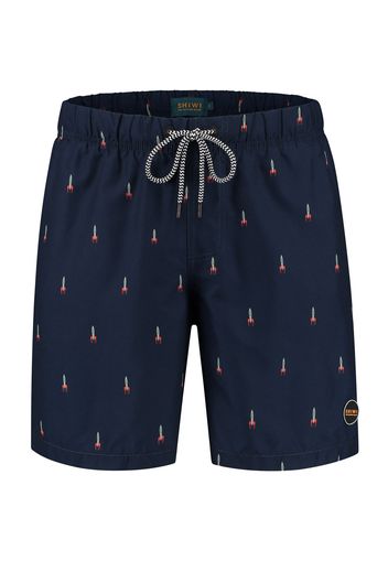 Shiwi Pantaloncini da bagno 'Rocket'  blu scuro / grigio / rosso