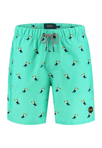 Shiwi Pantaloncini da bagno 'Tucan'  menta / nero / giallo / bianco