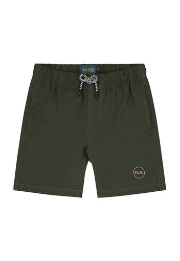 Shiwi Pantaloncini da bagno 'Mike'  verde scuro / nero / bianco / giallo