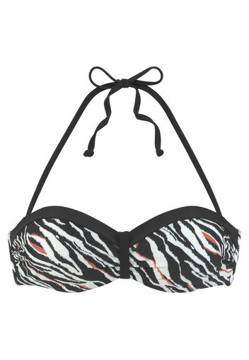 s.Oliver Top per bikini  nero / bianco / ruggine