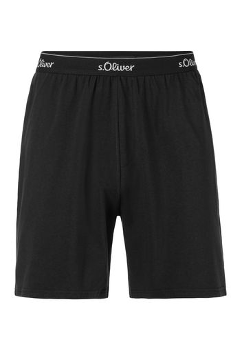 s.Oliver Pantaloncini da pigiama  nero / bianco