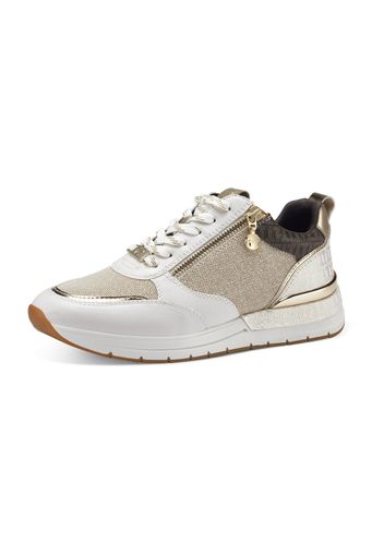 TAMARIS Sneaker bassa 'Almina'  beige / marrone scuro / oro / bianco