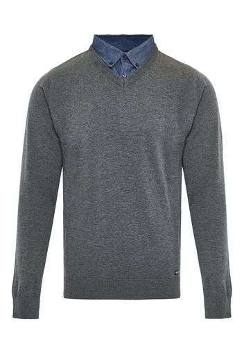 Threadbare Pullover 'Panda'  blu / grigio sfumato