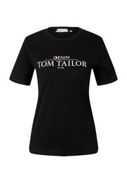 TOM TAILOR DENIM Maglietta  grigio chiaro / nero