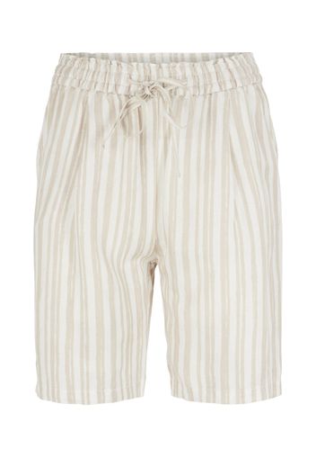 TOM TAILOR Pantaloni con pieghe  beige / bianco