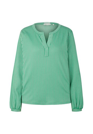 TOM TAILOR Camicia da donna  verde erba / bianco