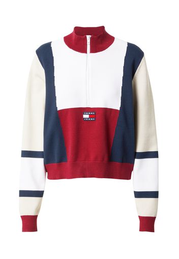 Tommy Jeans Pullover  rosso / navy / offwhite / bianco lana