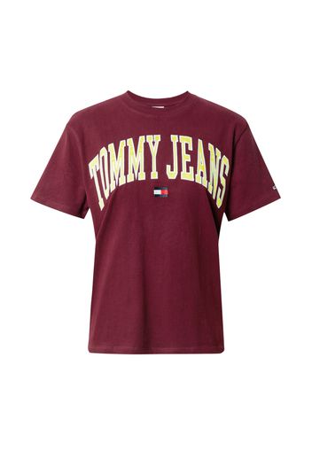 Tommy Jeans Maglietta  bordeaux / bianco / giallo