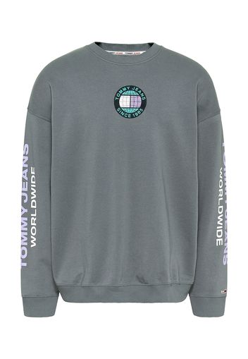 Tommy Jeans Felpa 'Unity'  grigio / blu ciano / bianco / lilla pastello / blu notte