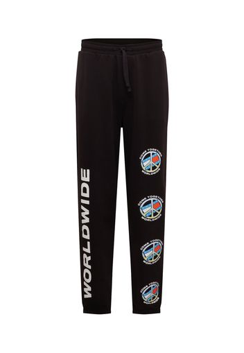 Tommy Jeans Pantaloni 'World Peace'  nero / bianco / blu / rosso