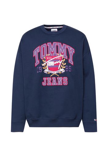 Tommy Jeans Felpa 'College Crew'  blu notte / lilla / rosa / bianco / beige