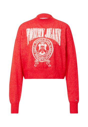 Tommy Jeans Pullover 'VARSITY'  rosso / bianco