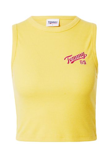 Tommy Jeans Top in maglia 'College'  giallo / rosa scuro