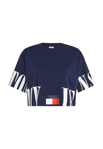 Tommy Jeans Maglietta  navy / rosso fuoco / bianco