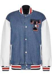 Tommy Jeans Giacca di mezza stagione 'Letterman'  blu denim / bianco / rosso / nero