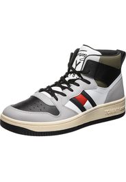 Tommy Jeans Sneaker alta 'Zion'  grigio scuro / bianco / rosso / grigio chiaro / nero