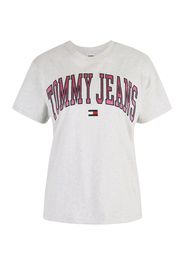 Tommy Jeans Maglietta  grigio argento / rosa / rosso / nero