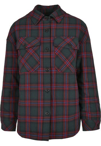 Urban Classics Camicia da donna  rosso carminio / verde scuro / blu