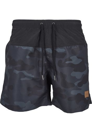 Urban Classics Pantaloncini da bagno 'Block Swim'  blu fumo / blu colomba / nero