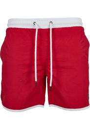 Urban Classics Pantaloncini da bagno  rosso fuoco / bianco