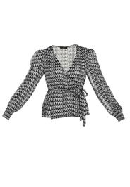 usha BLACK LABEL Camicia da donna  nero / bianco