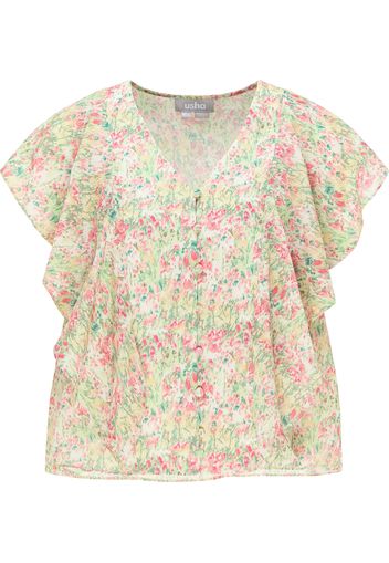 Usha Camicia da donna  verde chiaro / bianco / rosa