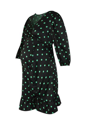 Vero Moda Maternity Abito 'MESSI'  nero / verde chiaro