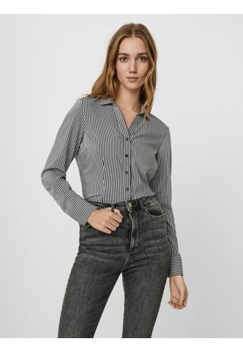 VERO MODA Body a camicia 'ERIKA'  nero / bianco