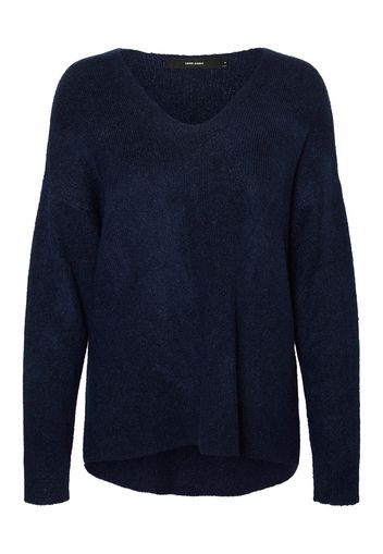 VERO Crop Pullover 'VMCREWLEFILE'  blu scuro