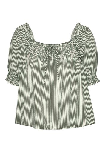 VERO MODA Camicia da donna 'Annabelle'  verde / bianco