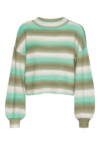 VERO MODA Pullover 'ELEKTRA'  verde / acqua / offwhite