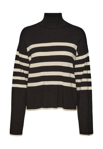 VERO MODA Pullover 'HAPPINESS'  beige chiaro / nero