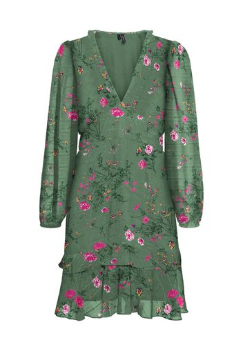 VERO MODA Abito 'ROSA'  abete / verde scuro / fucsia / bianco