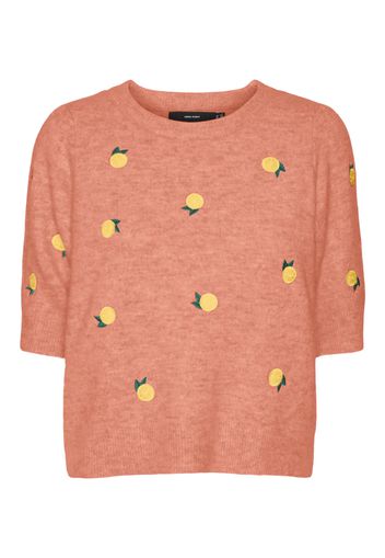 VERO MODA Pullover 'PLAZA'  giallo / smeraldo / pesca