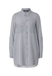 VERO MODA Camicia da donna 'BUMPY'  bianco / blu scuro