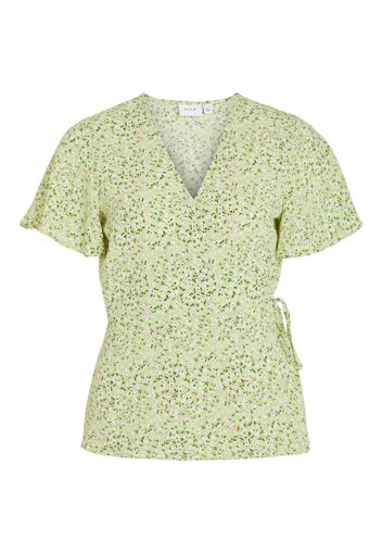 VILA Camicia da donna 'Lovie'  verde chiaro / bianco / verde scuro / rosa