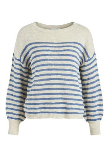 VILA Pullover 'POCA'  blu scuro / bianco lana