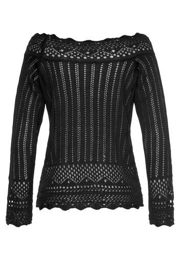 VIVANCE Pullover 'Ajour'  nero