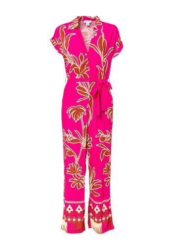 Warehouse Tuta jumpsuit  marrone / rosa / bianco