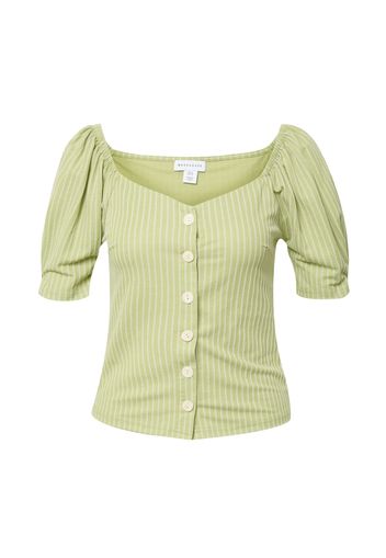 Warehouse Camicia da donna  verde chiaro / bianco