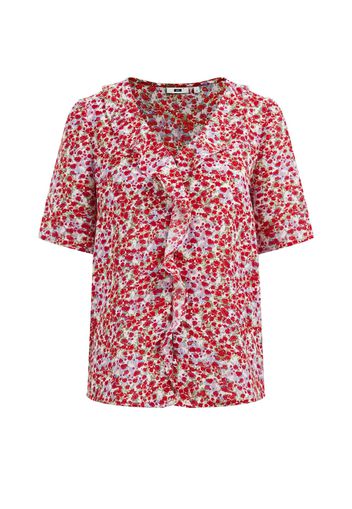 WE Fashion Camicia da donna  verde chiaro / lilla chiaro / rosso ciliegia / bianco lana