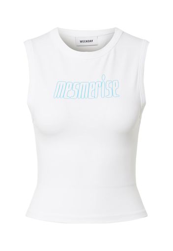 WEEKDAY Top 'Bestie'  bianco / blu chiaro