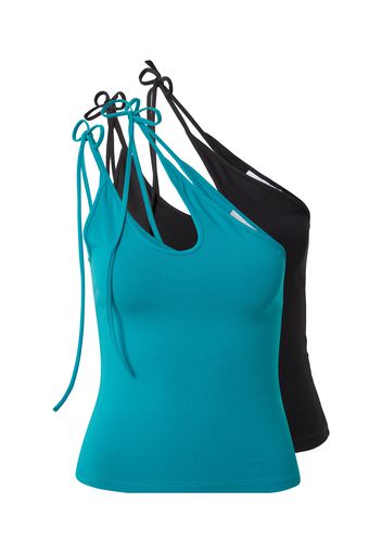 WEEKDAY Top 'Michelle'  blu ciano / nero