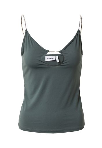 WEEKDAY Top  verde scuro / trasparente