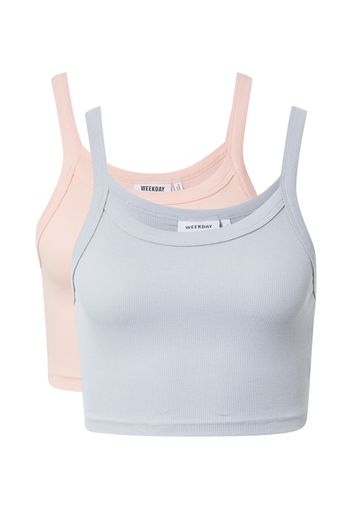 WEEKDAY Top 'Kristy'  grigio chiaro / rosa pastello