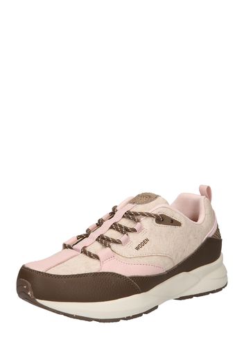 WODEN Sneaker bassa 'Malou'  rosa / marrone scuro / crema