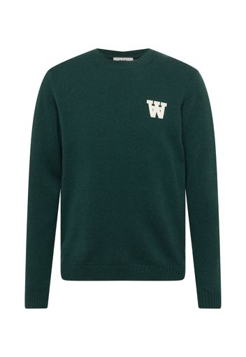 WOOD WOOD Pullover 'Kevin'  verde scuro / bianco
