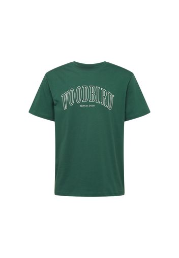 Woodbird Maglietta 'Rics'  verde scuro / bianco